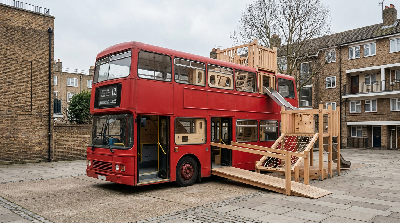 RUA Studio vence Davidson Prize com projeto de playgrounds móveis em ônibus