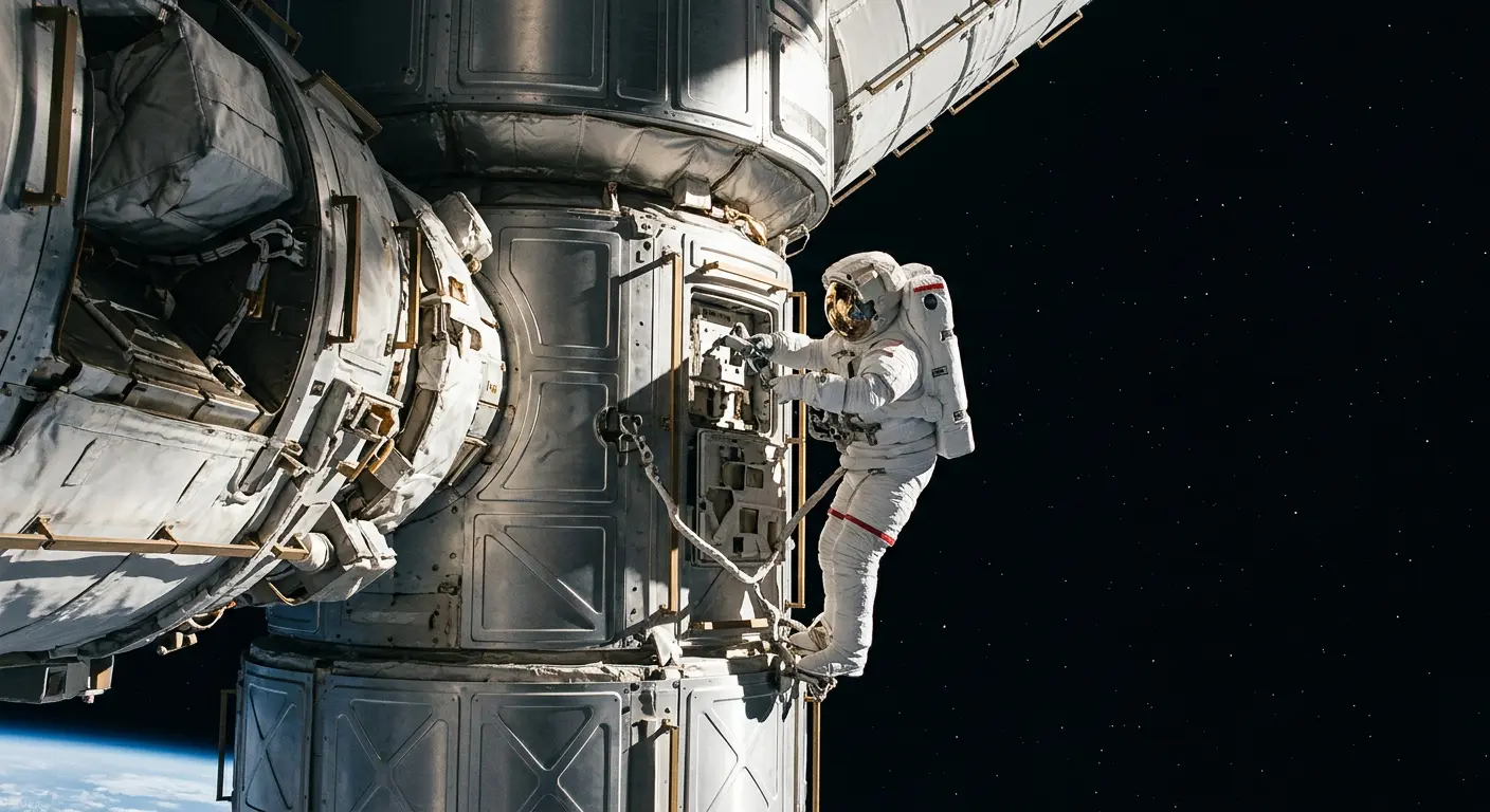Cosmonautas realizam caminhada espacial para manutenção na Estação Espacial Internacional