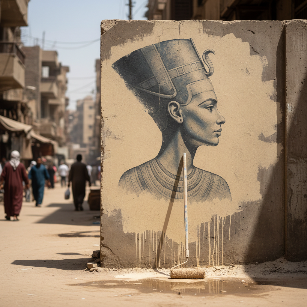 Cairo apaga mural de Nefertiti após polêmica sobre tom de pele