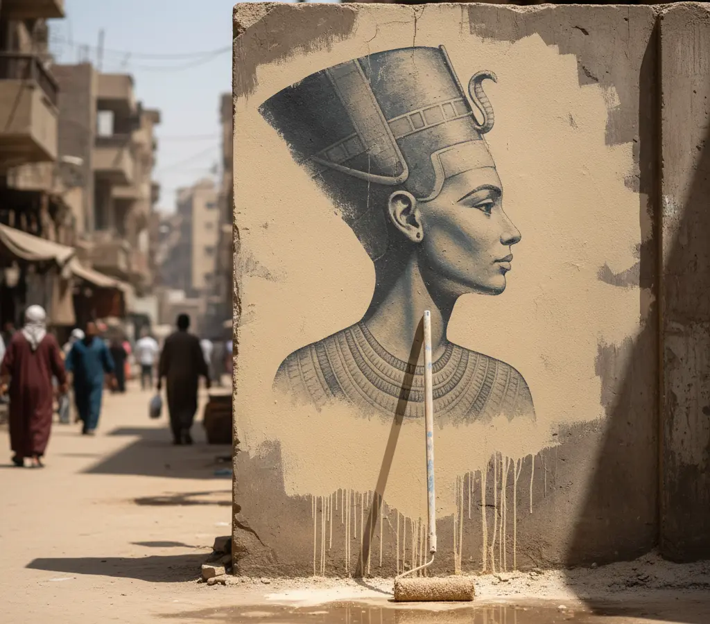 Cairo apaga mural de Nefertiti após polêmica sobre tom de pele