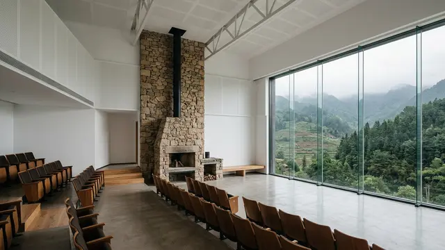 Tens Atelier transforma antigo auditório rural chinês em padaria de alto padrão