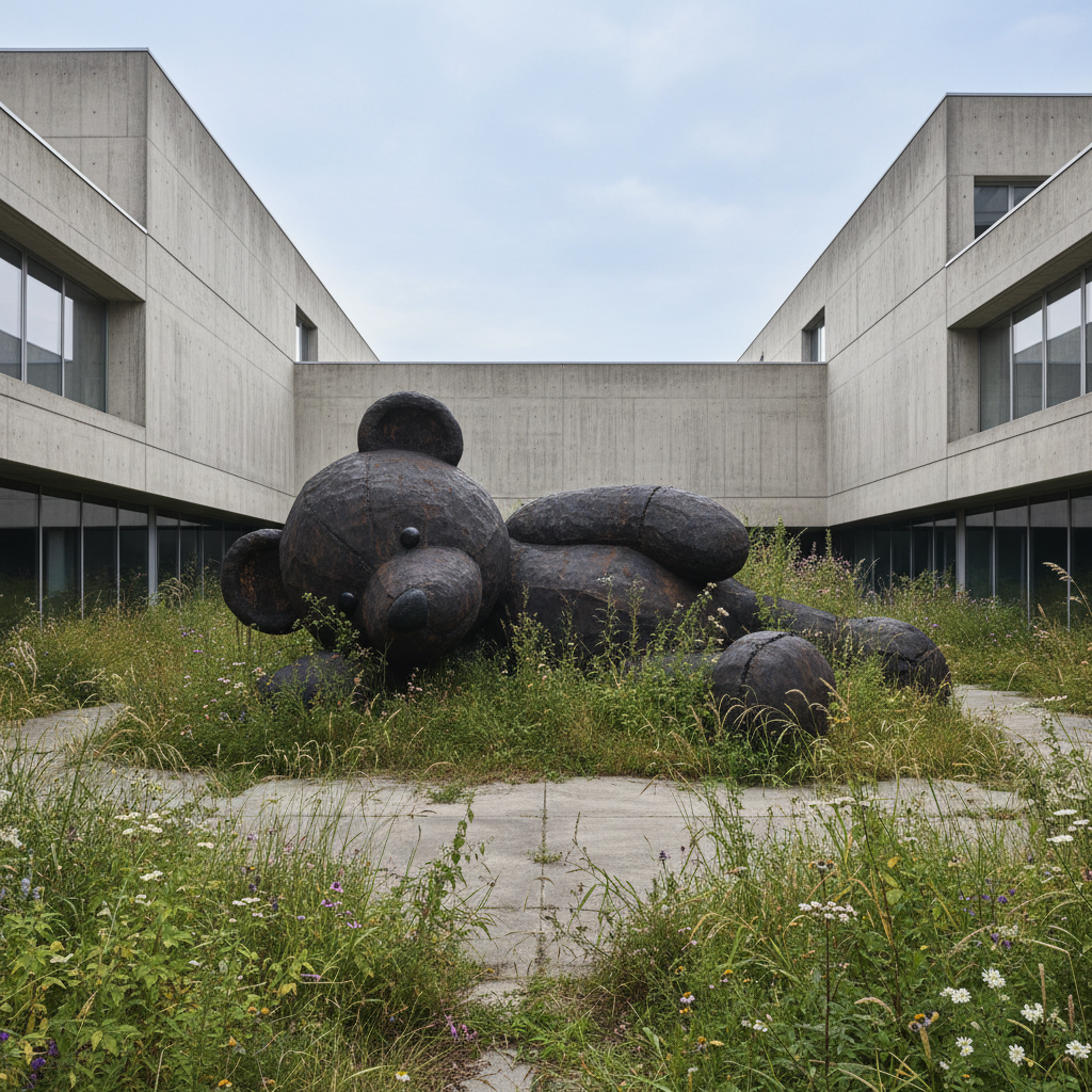 No pátio do MoMA, a lição vem de um urso de pelúcia