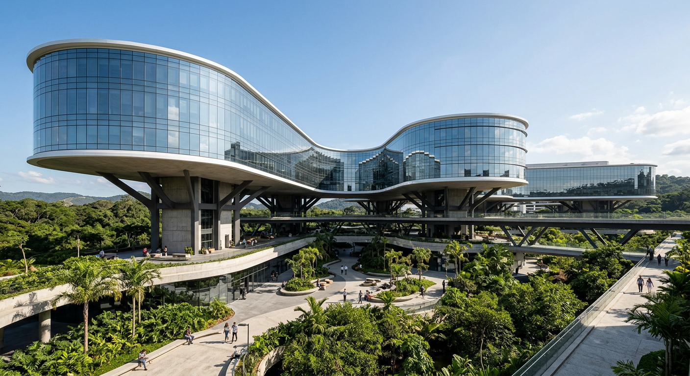 MAD Architects redefine a sede da Tencent com campus suspenso em Shenzhen