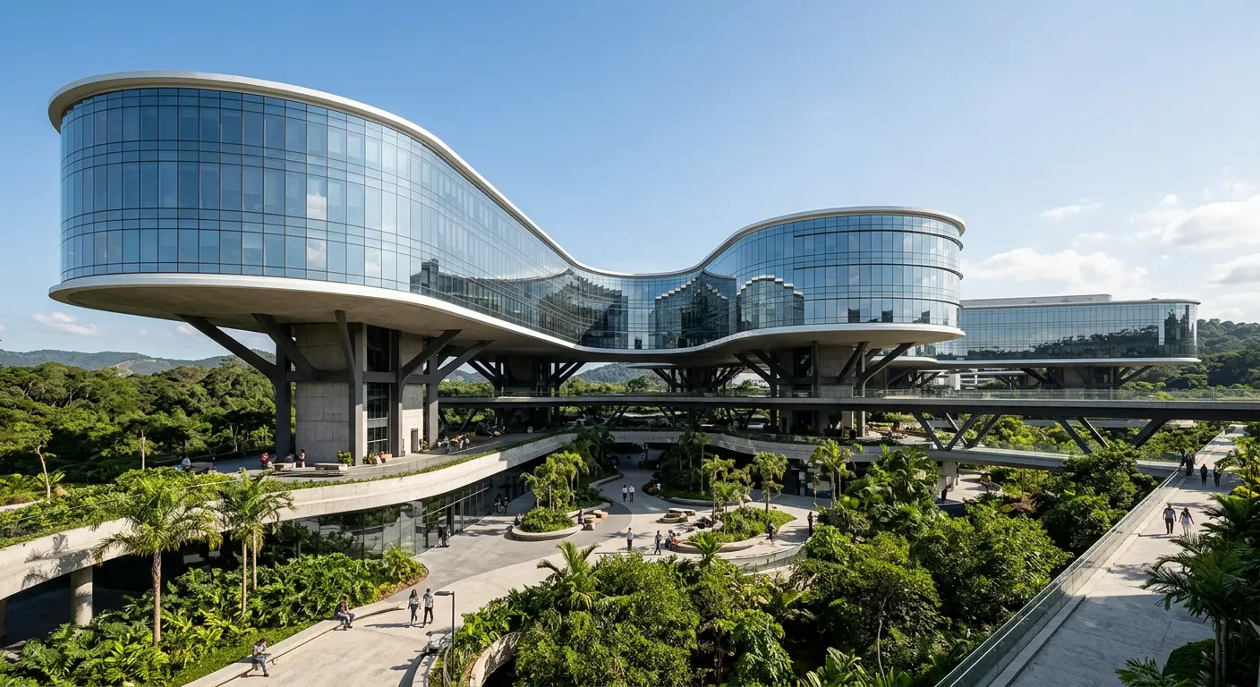 MAD Architects redefine a sede da Tencent com campus suspenso em Shenzhen