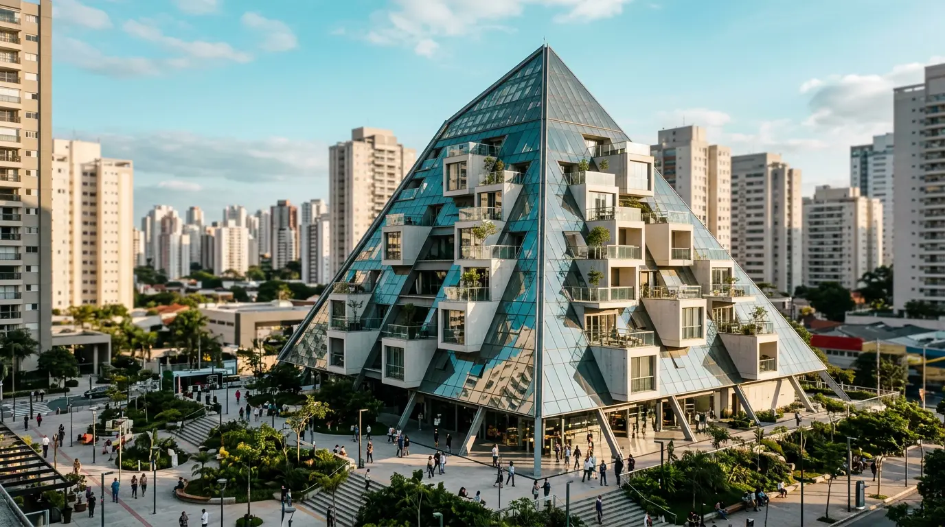 OMA entrega Hangzhou Prism — a pirâmide que redefine o urbanismo chinês