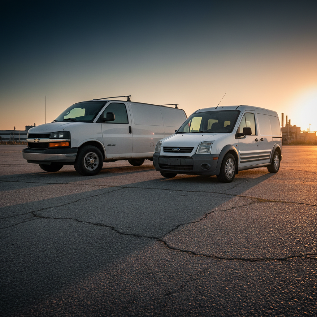 Vans usadas: Chevy Express 2004 ou Ford Transit 2011 para seu negócio?