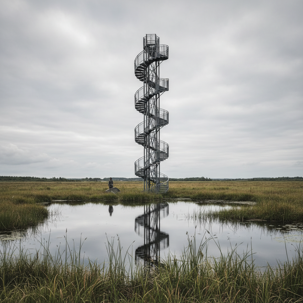 Na China, a escada é a própria torre