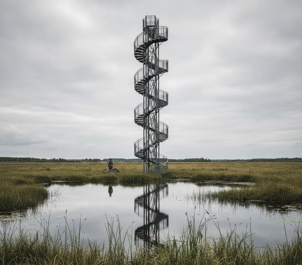 Na China, a escada é a própria torre
