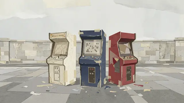 Coletivo de arte instala máquinas de arcade para ironizar retórica de guerra de Trump