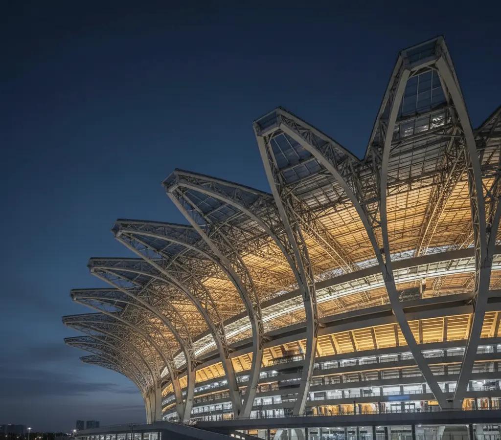 O estádio-lótus que desafiou o aço e se abriu para a cidade