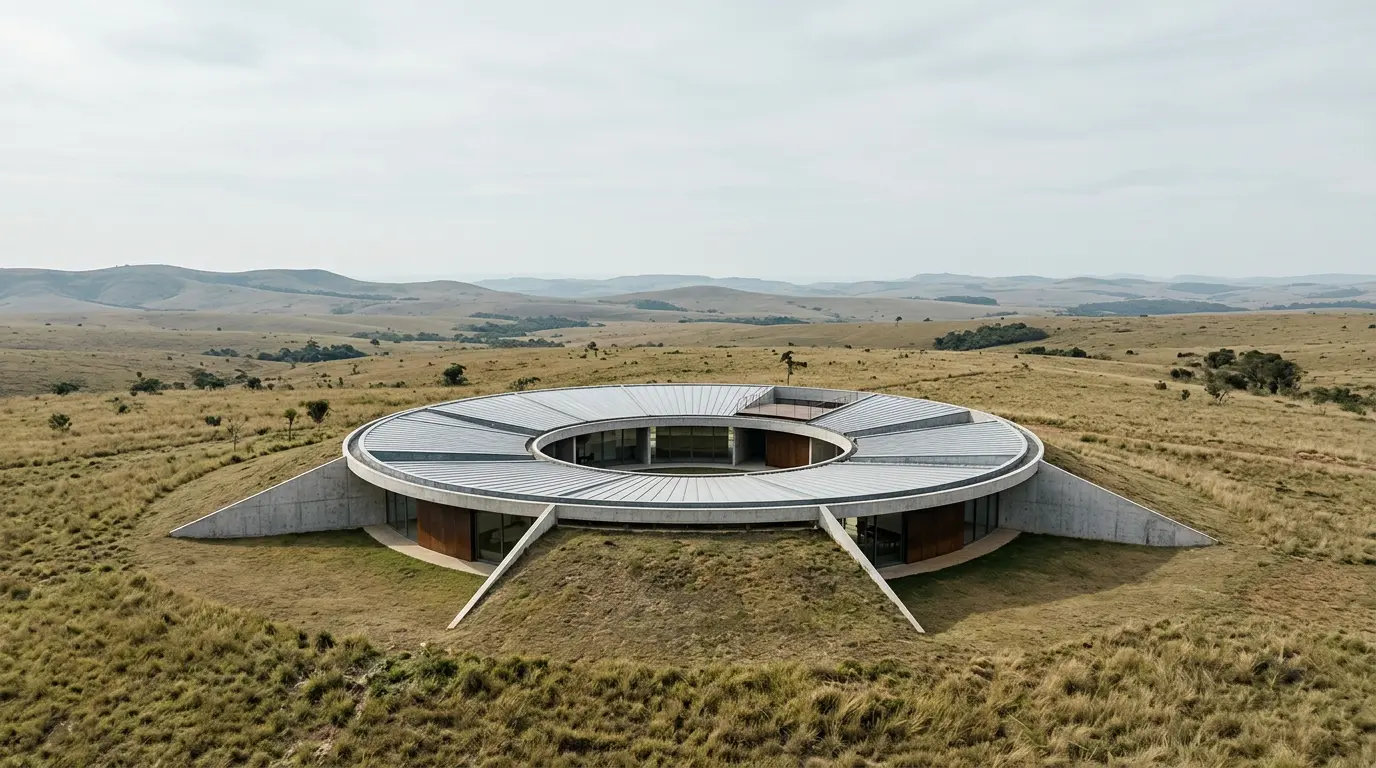 Büro Ziyu Zhuang instala galeria em formato de UFO na Mongólia Interior