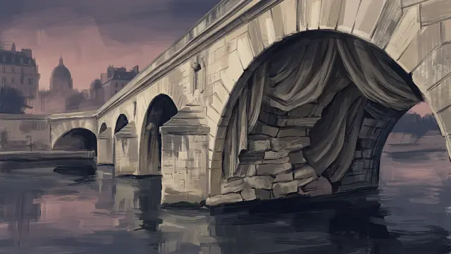 JR transforma Pont Neuf em caverna monumental — um tributo a Christo e Jeanne-Claude