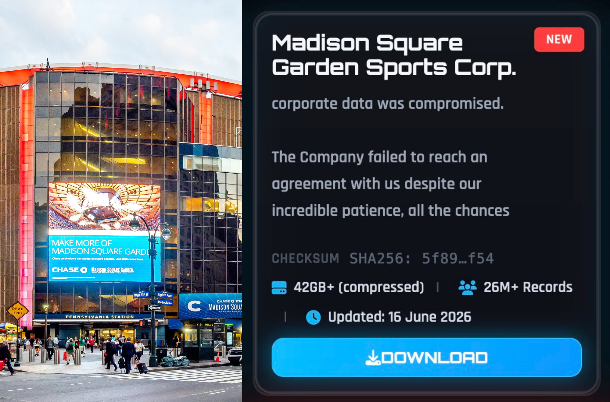 Shiny Hunters vaza dados confidenciais do Madison Square Garden — Knicks estão na lista