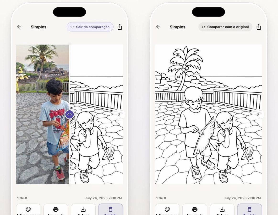 Lineora: IA transforma fotos em páginas para colorir e labirintos