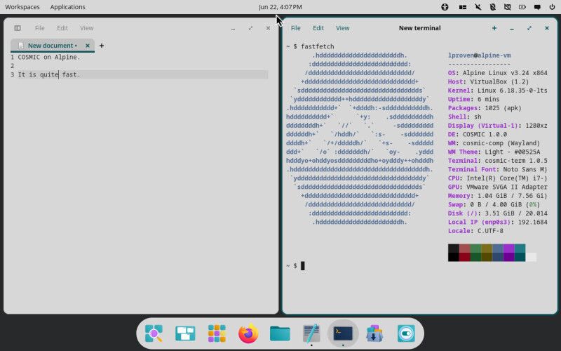 Alpine Linux 3.24 ganha fôlego com interface COSMIC — e mira hardware antigo