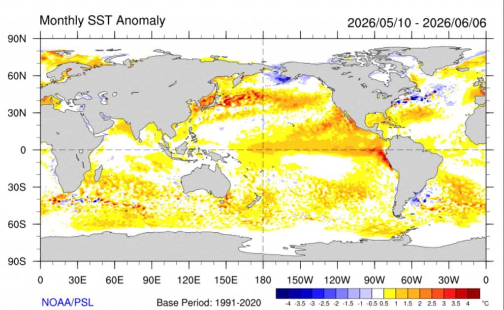 El Niño ganha força no Pacífico e modelos indicam risco de evento extremo em 2026