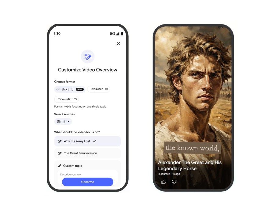 Google transforma pesquisas do NotebookLM em vídeos verticais — estilo TikTok