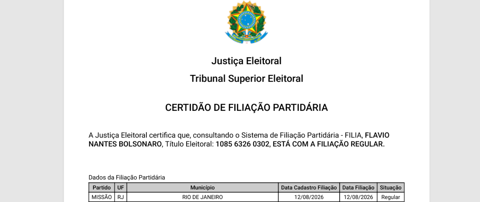 A filiação que pode tirar Flávio Bolsonaro da disputa