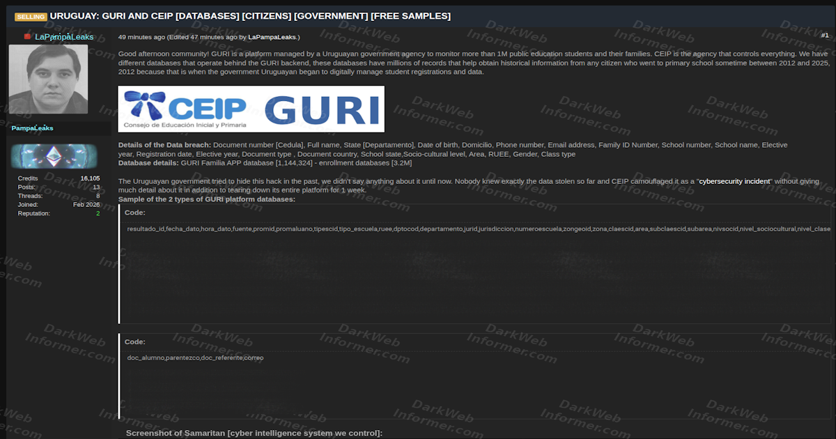 Uruguai: os dados de uma geração à venda na dark web