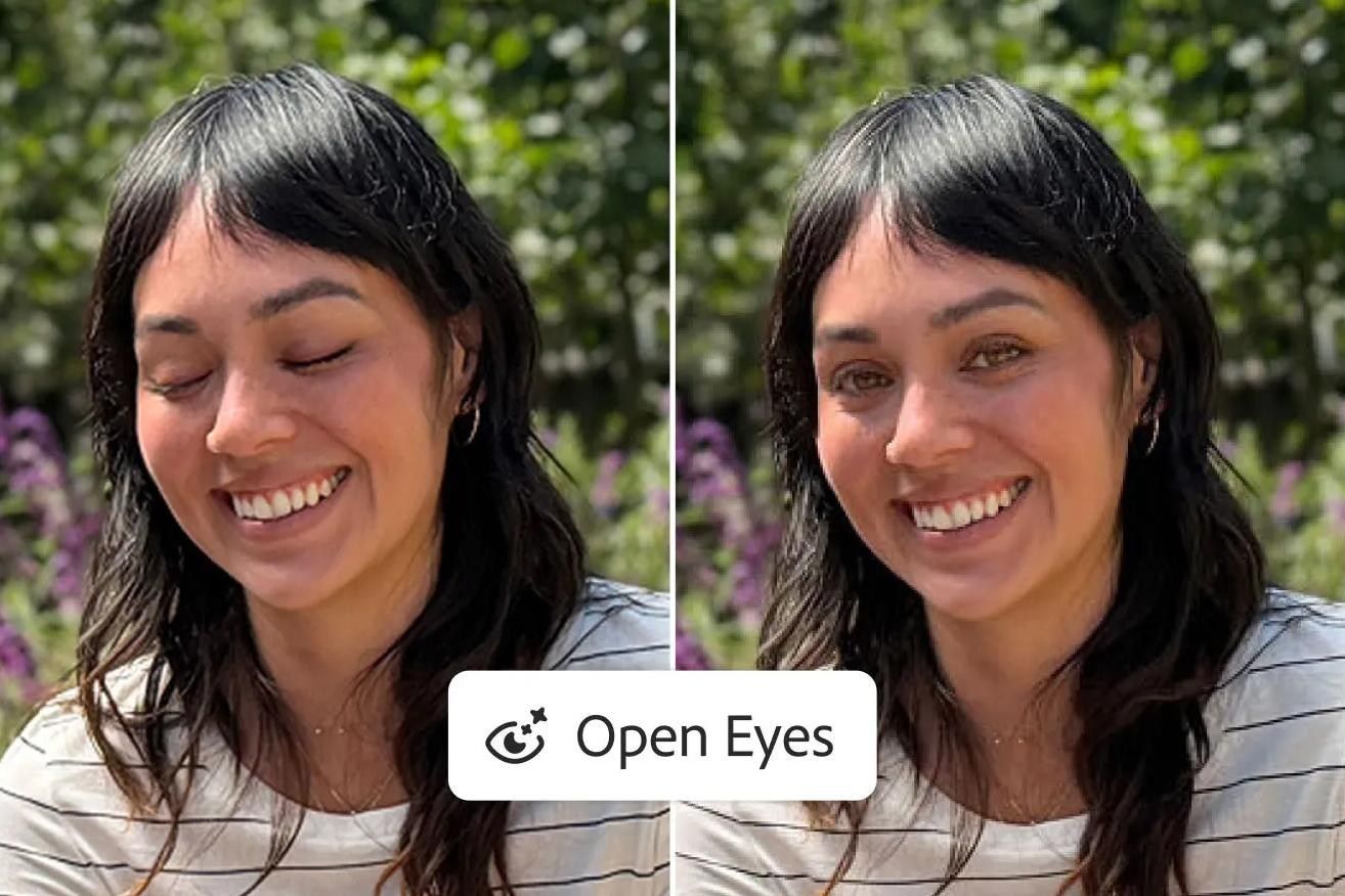 Adobe usa IA para abrir olhos em fotos no celular