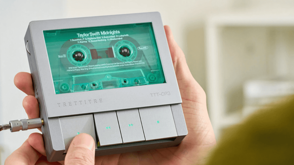 Trettitre une vinil, CD e cassete em sistema modular de parede