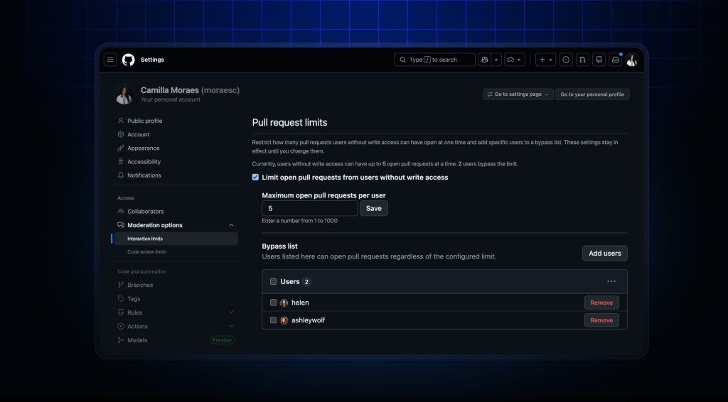 GitHub impõe limites a pull requests para combater ruído em projetos de código aberto
