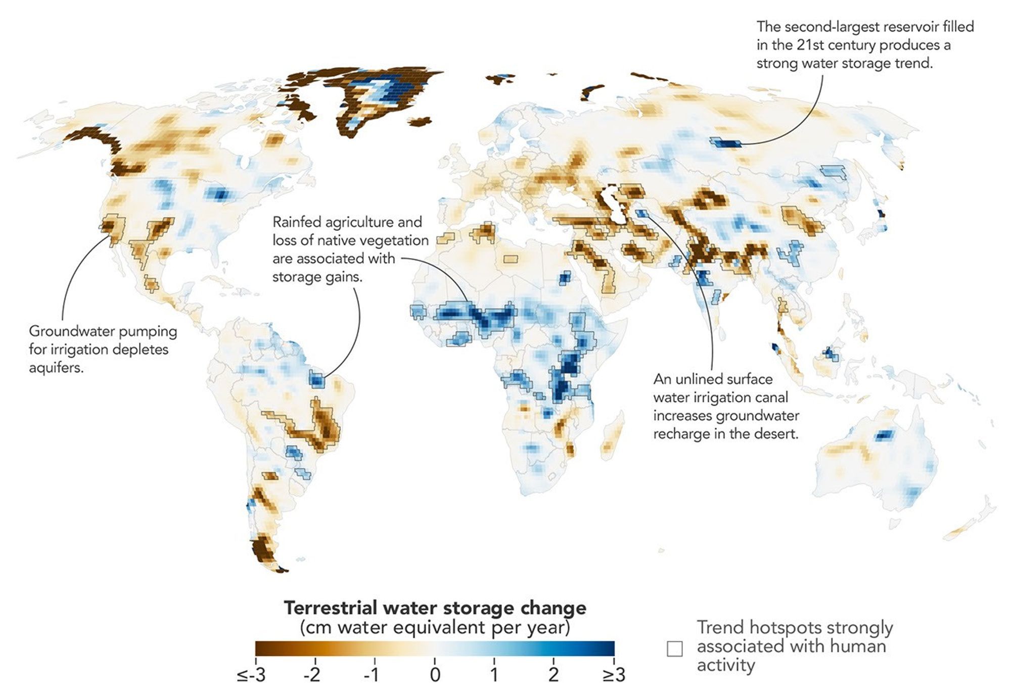 Satélites da NASA mapeiam como humanos alteram ciclo da água global