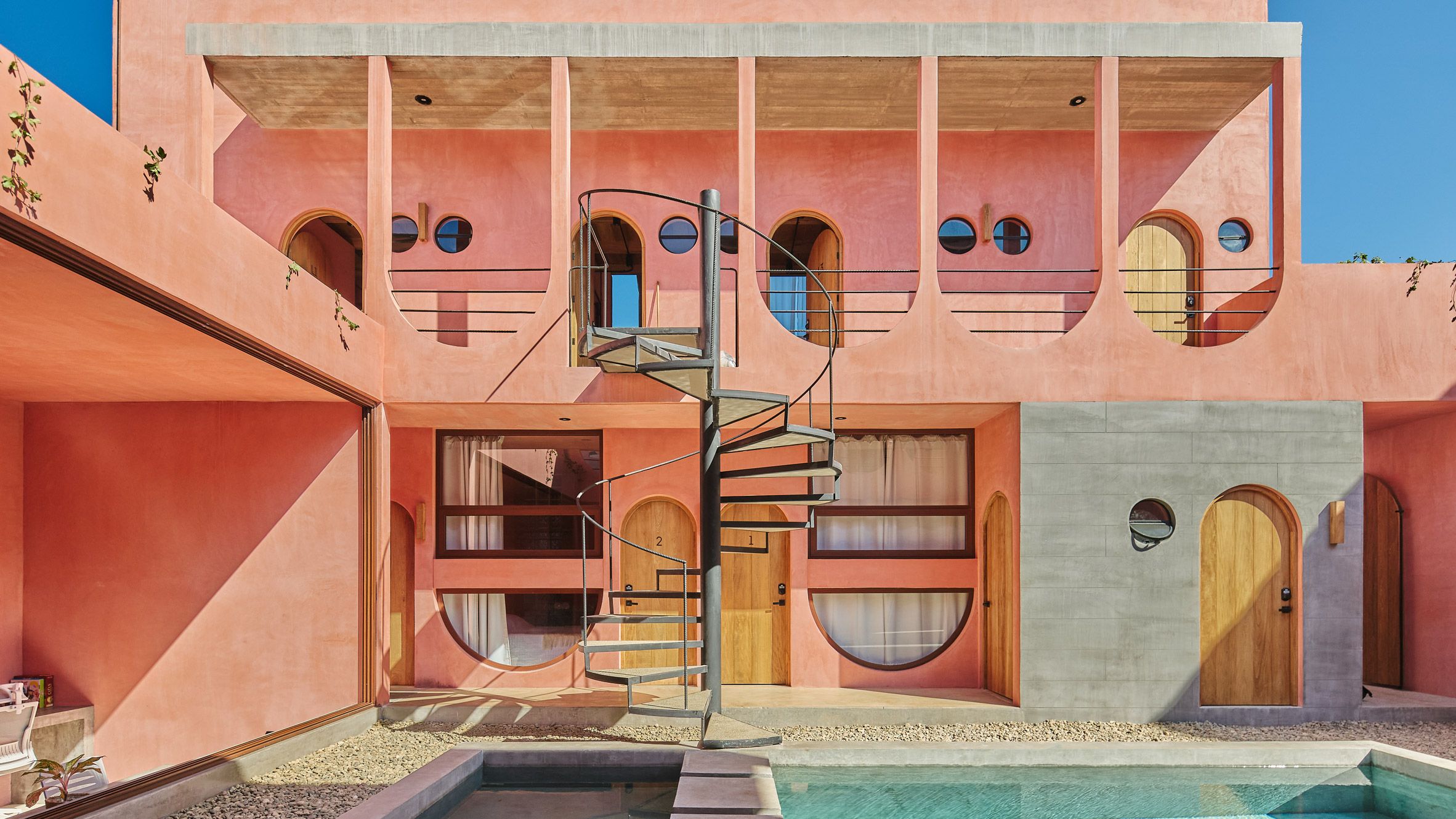 Estudio Zero: Co-living mexicano em tons de rosa inspira-se em ondas sonoras