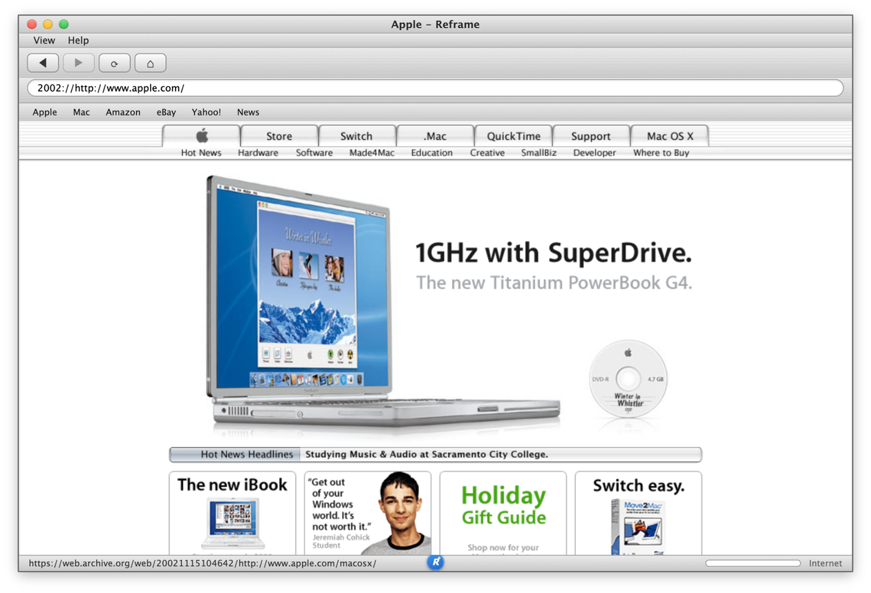 Reframe revive interfaces de navegadores históricos em app gratuito