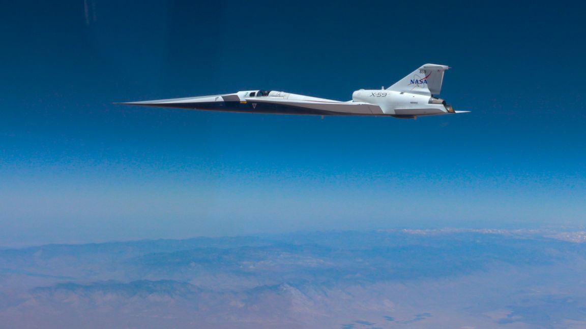 NASA testa jato X-59 para viabilizar viagens supersônicas sem estrondo sônico