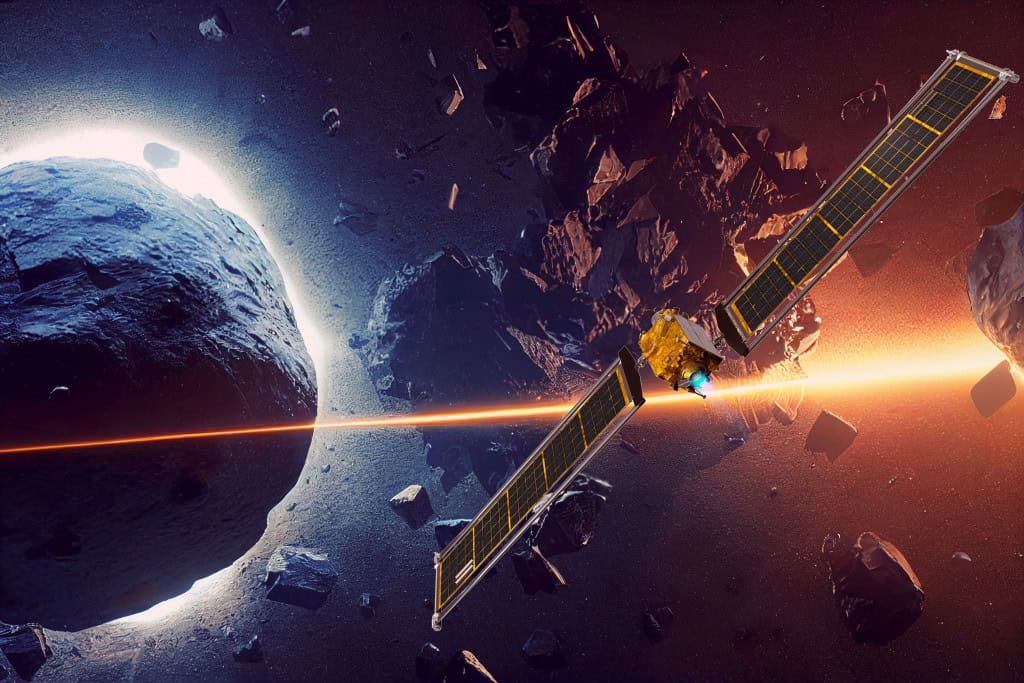 Hera da ESA investiga cratera de impacto em asteroide