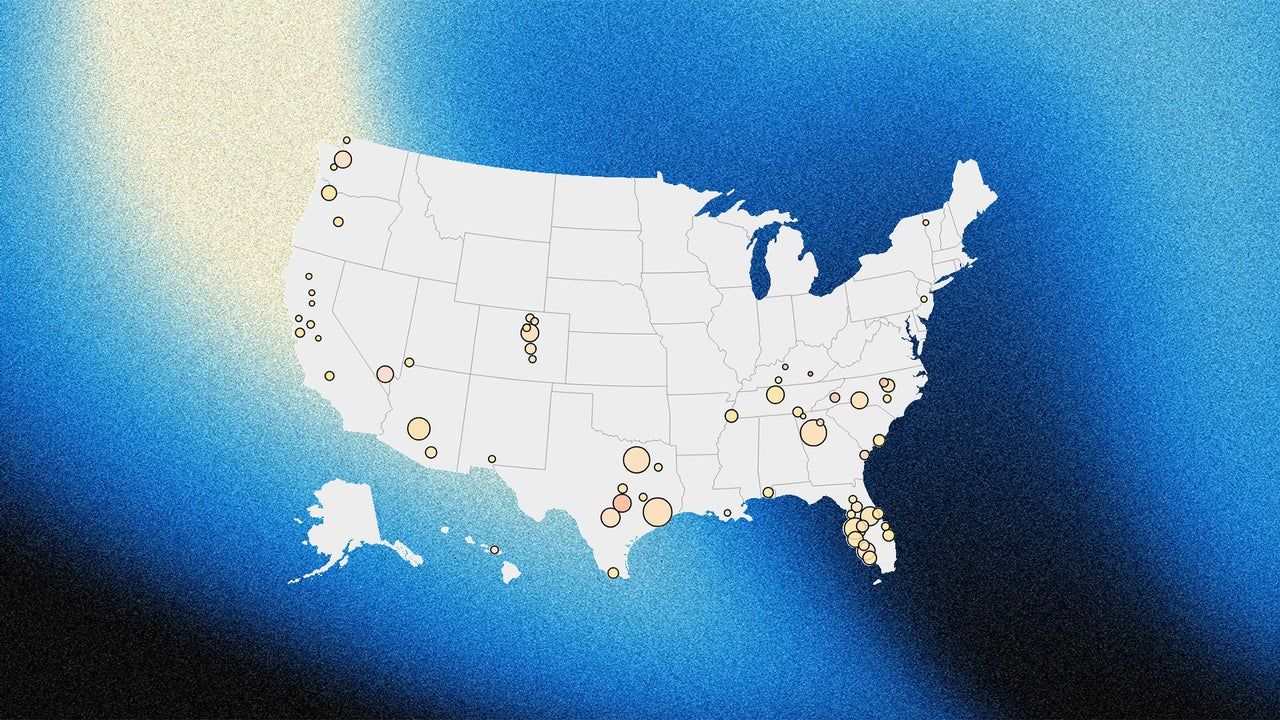 Mercado imobiliário dos EUA: 66 grandes cidades veem preços de imóveis cair