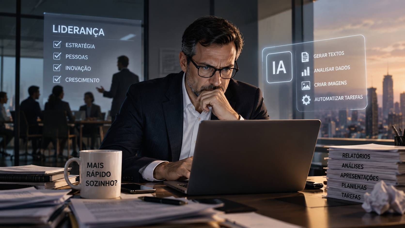O chefe com IA: mais rápido, menos líder